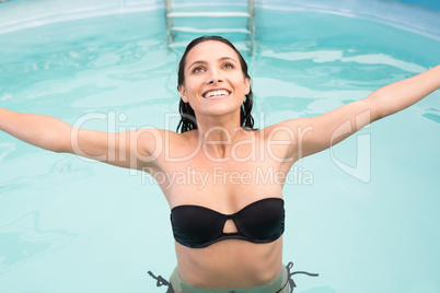 Beautiful woman in bikini relaxing