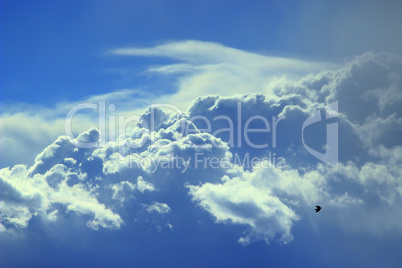 landscape with beautiful blue clouds