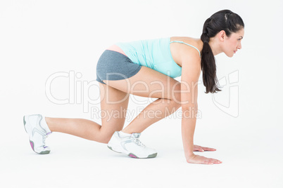 Attractive woman ready to run