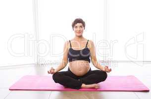 Pregnant woman keeping in shape