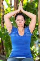 Relaxed woman doing yoga