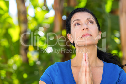 Relaxed woman doing yoga