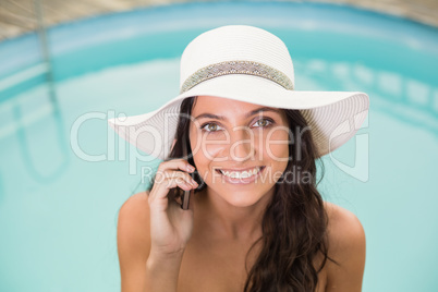 Beautiful woman in bikini relaxing