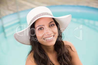 Beautiful woman in bikini relaxing