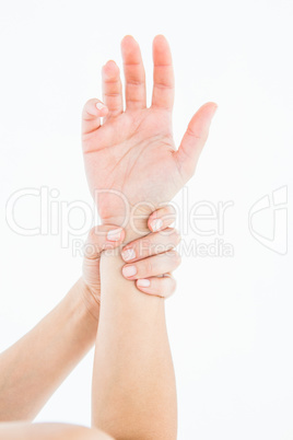 Woman with hand pain