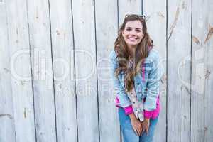 Beautiful brunette smiling at camera