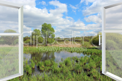 window to the summer landscape