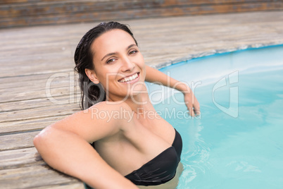 Beautiful woman in bikini relaxing