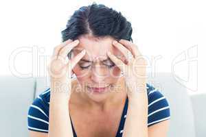 Woman having migraine