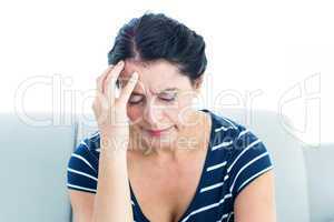 Woman having migraine