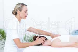 Physiotherapist doing neck massage