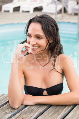 Beautiful woman in bikini relaxing