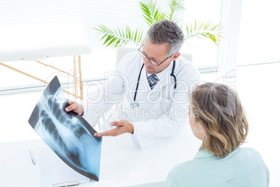 Doctor showing xray to his patient