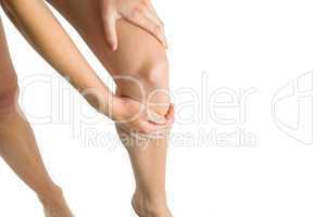 Woman with leg injury
