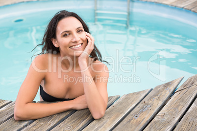 Beautiful woman in bikini relaxing