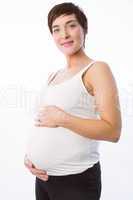 Pregnant woman holding her bump