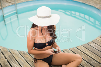 Beautiful woman in bikini relaxing