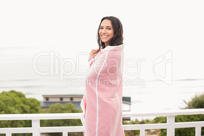 Beautiful woman wrapped in towel