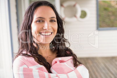 Beautiful woman wrapped in towel