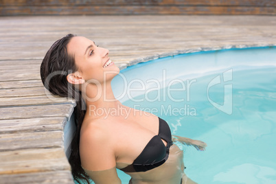 Beautiful woman in bikini relaxing