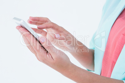 Woman texting with her smartphone