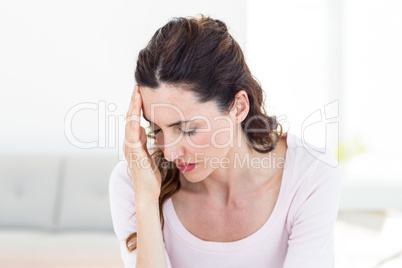 Woman having headache