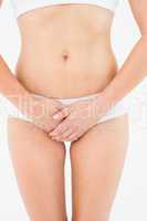 Fit woman with stomach pain