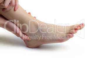 Woman with ankle injury