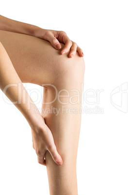 Woman with leg injury