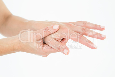 Woman suffering from hand pain