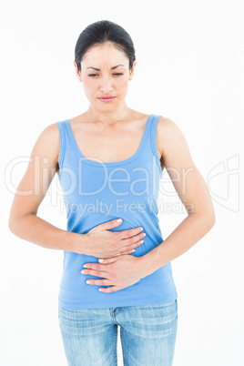 Beautiful woman with stomach pain