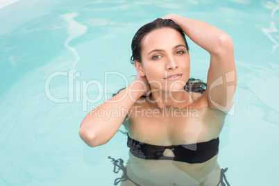 Beautiful woman in bikini relaxing