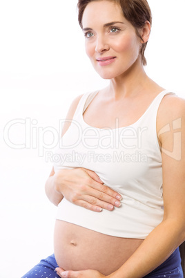 Pregnant woman smiling