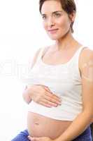 Pregnant woman smiling