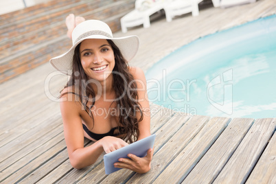 Beautiful woman in bikini relaxing