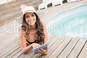 Beautiful woman in bikini relaxing