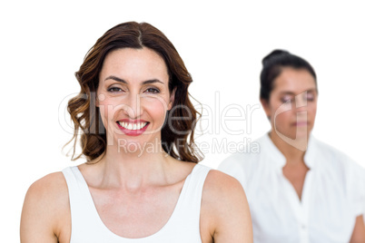 Women sitting in lotus pose