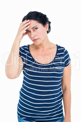 Sad woman looking at camera