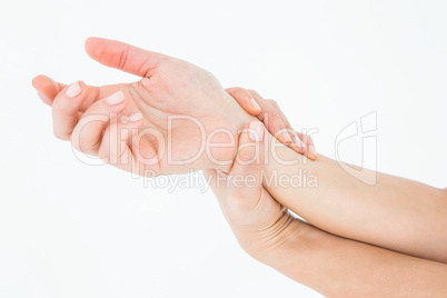 Woman suffering from hand pain