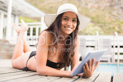 Beautiful woman in bikini relaxing