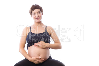 Pregnant woman keeping in shape