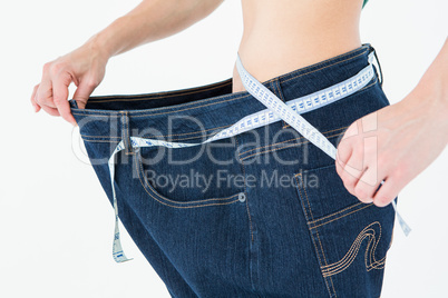 Woman waist who lost a lot of weight