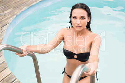 Beautiful woman in bikini relaxing