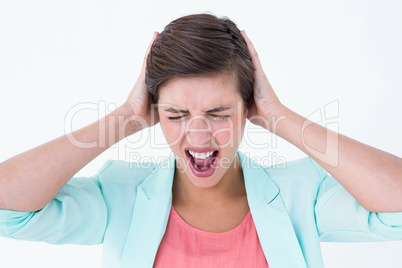 Angry woman screaming
