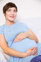 Pregnant woman relaxing on the couch