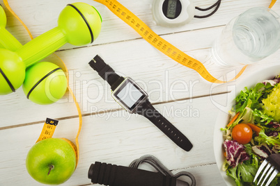 Watch with indicators of healthy lifestyle