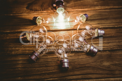 Light bulbs forming frame