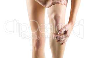 Woman with knee injury