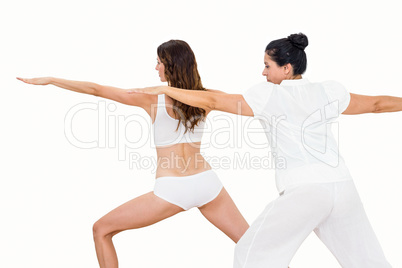 Relaxed women doing yoga