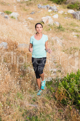 Pretty brunette running